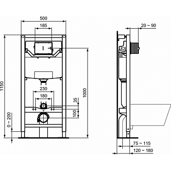 Инсталляция с унитазом IDEAL STANDARD PROSYS OLEAS™ TESI P386801
