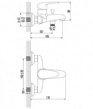 Смеситель для ванны LEMARK Pramen LM3302C хром