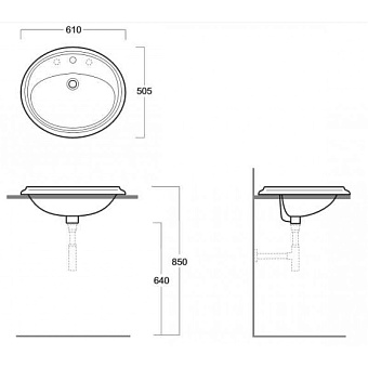 Раковина встраиваемая сверху SIMAS Arcade AR859bi*1 61х50см