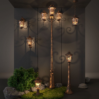 Светильник ландшафтный Elektrostandard Diadema GLYF-8046U 40Вт IP44 E27 золото/чёрный