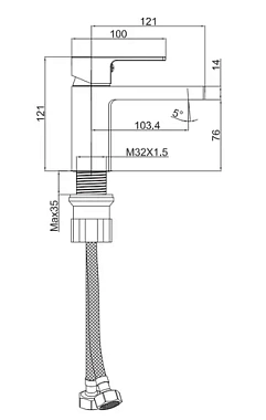Смеситель для раковины Maxonor MN1082 хром