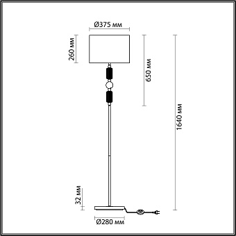 Торшер Odeon CLASSIC 4861/1F 60Вт E27