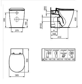 Чаша для унитаза IDEAL STANDARD CONNECT E052401 без сиденья