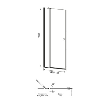 Душевая дверь IDDIS Ray RAY6CP1i69 195х6см стекло прозрачное