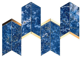 Керамическая мозаика Atlas Concord Италия Marvel Dream 9MCP Chevron Ultramarine 41,4х17см 0,422кв.м.