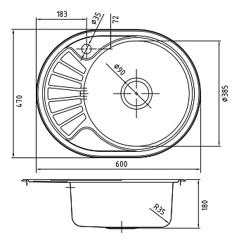 Мойка кухонная IDDIS Suno SUN60PRi77 60х47см сталь