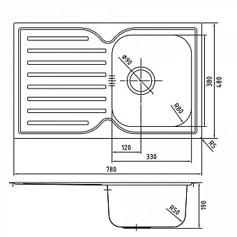 Мойка кухонная IDDIS Strit STR78SDi77 78х48см сатин