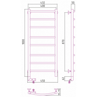 Полотенцесушитель СУНЕРЖА Галант 2.0 00-5200-1040 хром