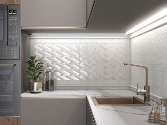 Декор KERAMA MARAZZI Алькала MM7203 белый мозаичный 50х20см 1кв.м.