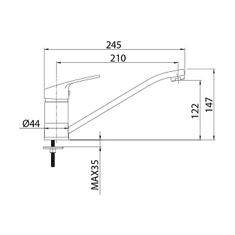 Смеситель для кухни MILARDO Meal M06SB00M05 поворотный излив хром глянец