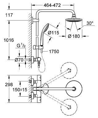 Душевая система GROHE Euphoria System 180 27296001 хром