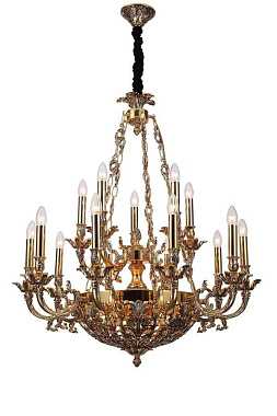Люстра подвесная Lucia Tucci FIRENZE 1781.15.3 antique gold 720Вт 18 лампочек E14