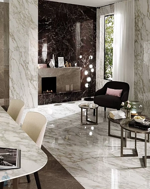 Лаппатированный керамогранит Atlas Concord Италия Marvel Edge AENZ Royal Calacatta Lappato 90х45см 1,215кв.м.
