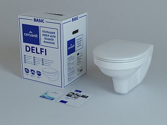 Унитаз подвесной CERSANIT DELFI S-MZ-DELFI-PL ободковый с микролифтом