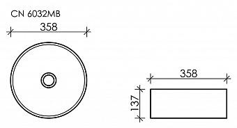 Раковина накладная Ceramica Nova ELEMENT CN6032MB 35,8х35,8см