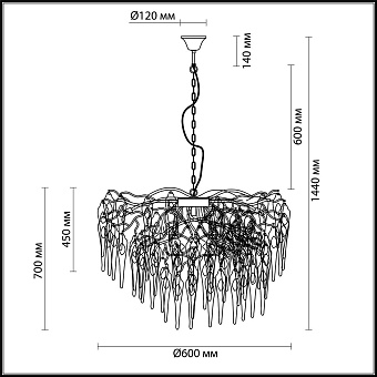 Люстра подвесная Odeon FOSCARA CLASSIC ODL20 392 200Вт 5 лампочек G9