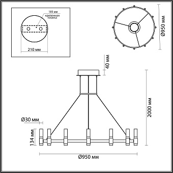 Люстра подвесная Odeon Candel 5009/48L 48Вт 1 лампочек LED