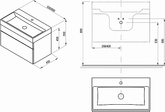 Тумба под раковину подвесная RAVAK SD X000001052 45х80х45см