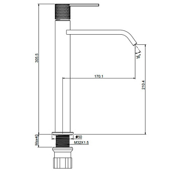 Смеситель для раковины Maxonor PL1184 хром
