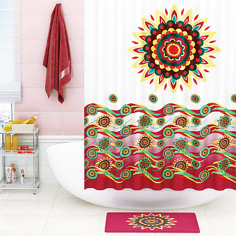 Шторка для ванной WASSERKRAFT Isen 180х180см мультицвет