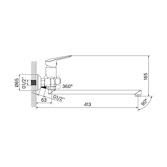 Смеситель для ванны IDDIS Torr TORSBL2i10WA хром