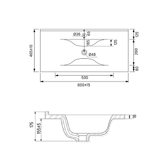 Тумба с раковиной IDDIS Oxford OXF80W0i95K 47х80х81см