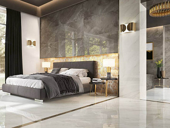 Плитка для ступеней Atlas Concord Россия Allure 620070001786 Imperial Black Scalino  Angolare Sx Lap 33х160см 0,528кв.м. лаппатированная