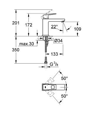 Смеситель для раковины GROHE Eurocube 23446000 хром