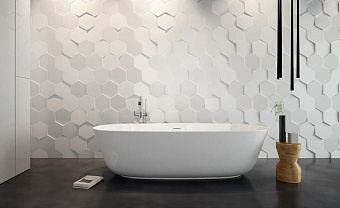 Настенная плитка WOW Wow 108943 Mini Hexa Ice White Matt. 15х17,3см 0,405кв.м. матовая