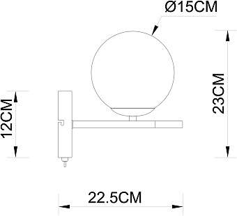 Светильник настенный Arte Lamp ALCOR A2224AP-1BK 40Вт E14