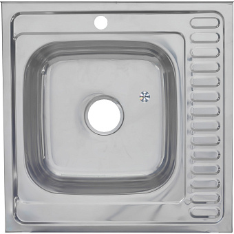 Мойка кухонная MELANA 6060 006/2 L (*10) 60х60см хром