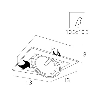 Светильник точечный встраиваемый Arte Lamp CARDANI PICCOLO A5931PL-1WH 50Вт GU10