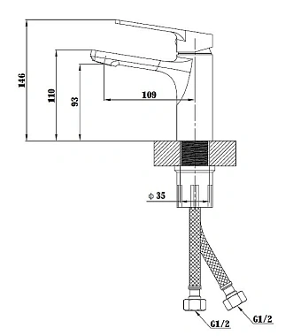 Смеситель для раковины ESKO SINGAPORE SB 26 чёрный матовый