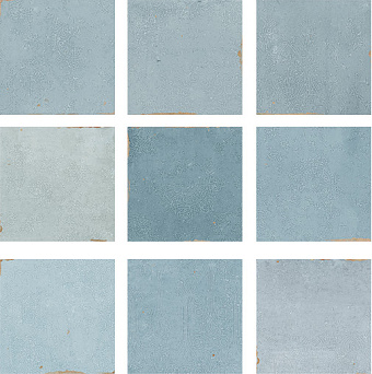Настенная плитка WOW Mestisaje 111363 Mestizaje Zellige Decor Aqua 12,5х12,5см 0,422кв.м. глянцевая
