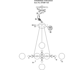 Люстра подвесная KINK Light Сида 07508-12,20 120Вт 12 лампочек E14