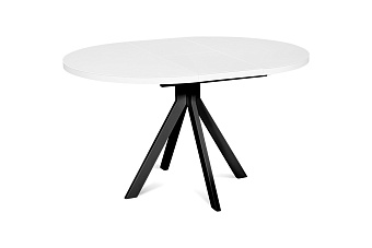Кухонный стол раскладной AERO 100х100х74см закаленное стекло/сталь White Glass