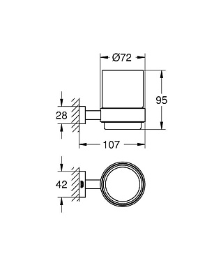 Стакан в ванную GROHE Essentials Cube 40755001 хром