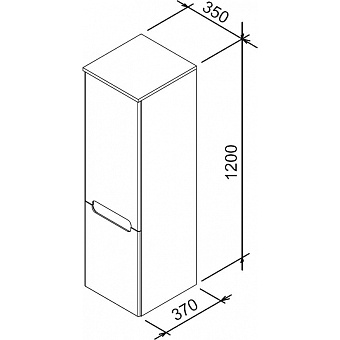 Пенал RAVAK Classic X000000957 37х35х120см капучино белый