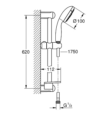 Душевой гарнитур GROHE Tempesta New 28593002 хром