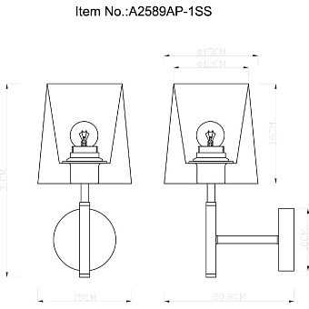 Светильник настенный Arte Lamp RODOS A2589AP-1SS 60Вт E27