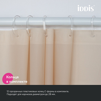Шторка для ванной IDDIS Promo P01PE18i11 180х180см бежевый