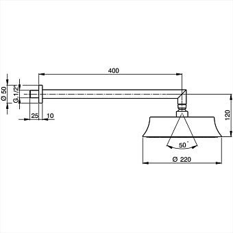 Верхний душ Cisal Cherie DS01360024 золото
