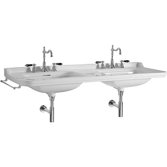 Раковина двойная Kerasan Waldorf 4143K1bi/cr*3 100х55см