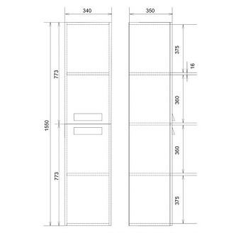 Пенал напольный MIRSANT Komfort УТ000058161 35х34х155см белый