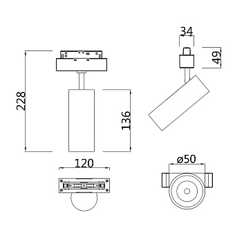 Магнитный трековый светильник Maytoni Focus LED TR019-2-10W3K-W 13Вт LED белый