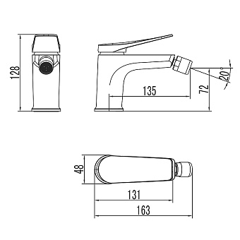 Смеситель для биде LEMARK Bronx LM3708GM графит