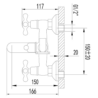 Смеситель для ванны LEMARK Standard LM2102C хром