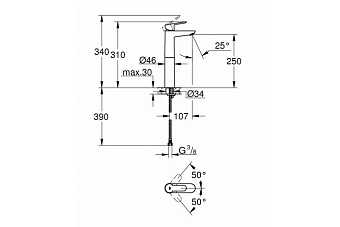 Смеситель для раковины GROHE BauEdge 23761000 хром