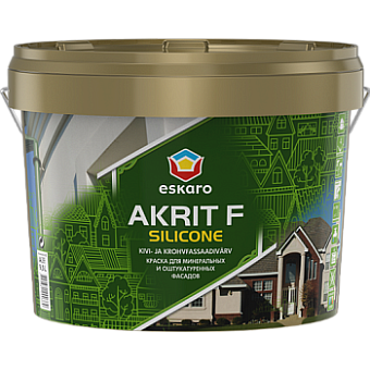 Краска для минеральных поверхностей фасадная Aura(Eskaro) Akrit F Silicone Белый основа A 9л