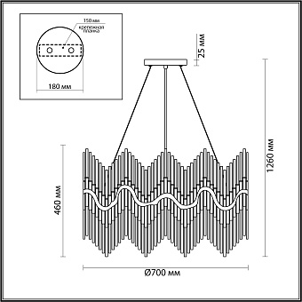 Люстра подвесная Odeon HALL 4983/12 480Вт 12 лампочек E14